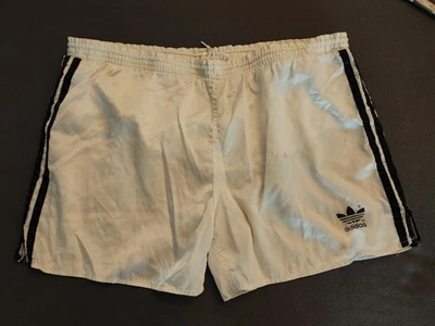 Adidas Vintage Shorts Weiß Glanz 80er/ 90er Retro Sporthose Gr. 8 L- XL Sprinter - Bild 1 von 4