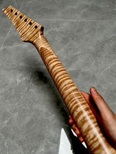 AAAA Stainless 24fret Ibanez satin DIY Natural flame maple Electric guitar neck