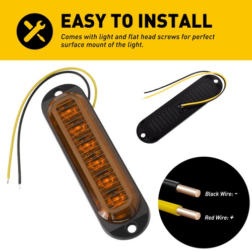 Universal Amber LED Side Marker Light Turn Yellow Signal Clearance Lamp Light US - Picture 6 of 16