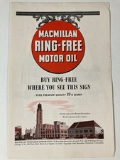 1944 Macmillan Ring Free Motor Oil Print Ad Where You See This Sign