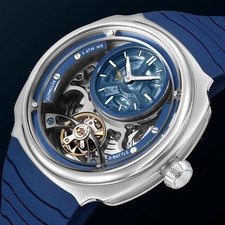 Men's Skeleton Automatic Watch - Large Stainless Steel Case, Silicone Strap