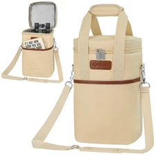 Wine Bag Carrier Insulated 4 Bottle Cooler Padded Tote Protection Liquor Travel