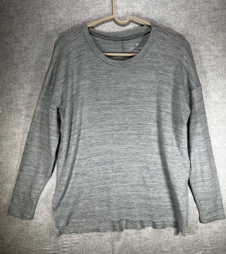 American Eagle Soft & Sexy Plush Pullover Sweater Womens Med Gray Long Sleeve