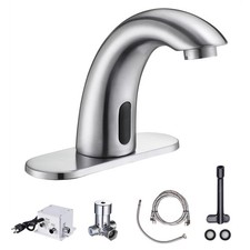 Aquaterior Bathroom Touchless Faucet for Bathroom Sink Basin Brushed AQT0007