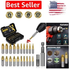 Versatile 22Pcs Titanium Damaged Screw Extractor Set - Ideal for Every Drill