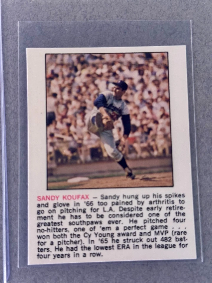 Steady Records All-Star Tips 1973: Mantle Mays Maris Koufax Kaline Mazeroski Salón de la fama Foto 2 de 4