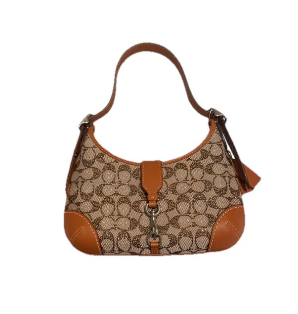 Coach Hamptons Hobo In Crystal Signature Jacquard -New