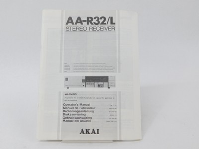 Akai AA-R32/L Stereo Receiver Service Manual (original)