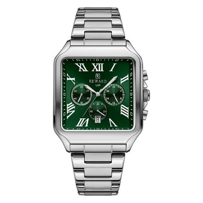 REWARD Men's Gold Multifunction Chronograph Calendar Luminous Quartz Wristwatch