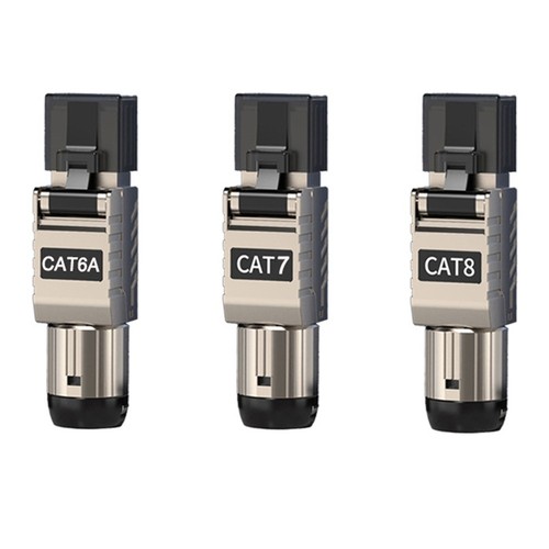 2 x (1 pièce connecteur de câble Ethernet RJ45 Cat8 RJ45 sans outil métallique Einf4838 - Photo 9/10