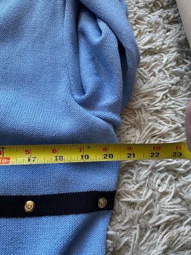 St. John Marie Gray Sweater Santana Knit 14 Blue Layering Wool Blend Duster - Picture 4 of 9