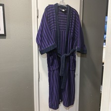 Vintage Christian Dior Monsieur Robe Striped Terry Cloth Bathrobe, Size One Size