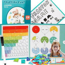 2026 New Magnetic Fraction Demonstration Book for Kids, 102 Pcs Magnetic Fractio