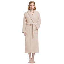 Ladies Womens Bathrobe Long Fleece Dressing Gown Luxury Winter Housecoat Robe