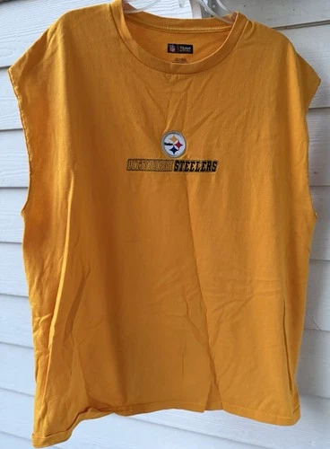 Steelers Yellow Sleeveless T-shirt Pittsburgh Size Extra Large NFL