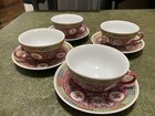 Set Of 4 Teacups &  Saucers - Traditional Chinese Pattern - 1 cup w/minor chip — photo 1