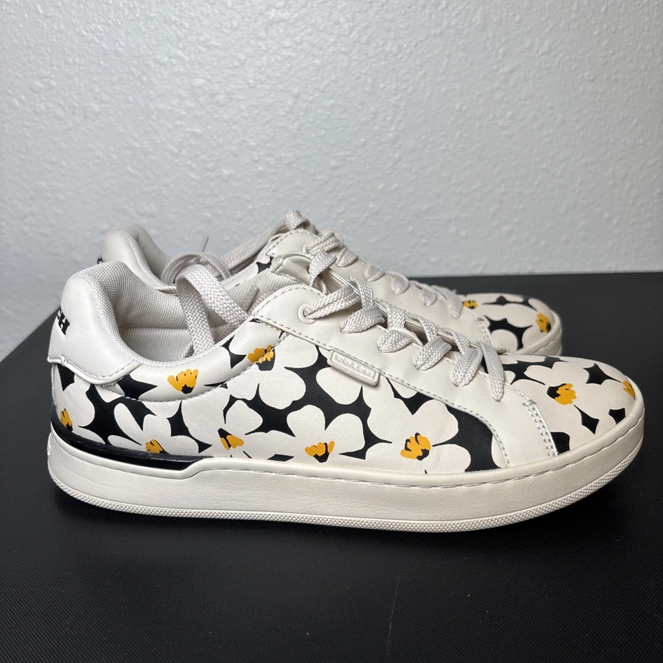 Coach Lowline цветочный кожаный низкий верхний кроссовок размер 8B EUR 38,5 - Изображение 3 из 4