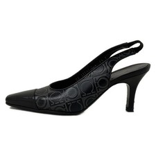 Auth Salvatore Ferragamo - Black Dark Gray Leather Women's Sandals
