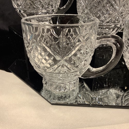 Godinger Dublin Crystal 3.5” Footed Coffee Tea Hot Chocolate Cup - Set of 6 - Picture 4 of 4
