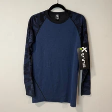 Bula Men's Camo Merino Crew Long Sleeve Blue NEW Medium Base Layer