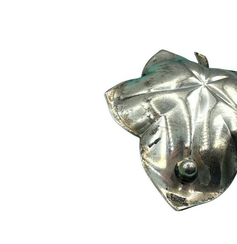 Tiffany & Co Maker Sterling Silver Leaf Coaster Dish Vintage