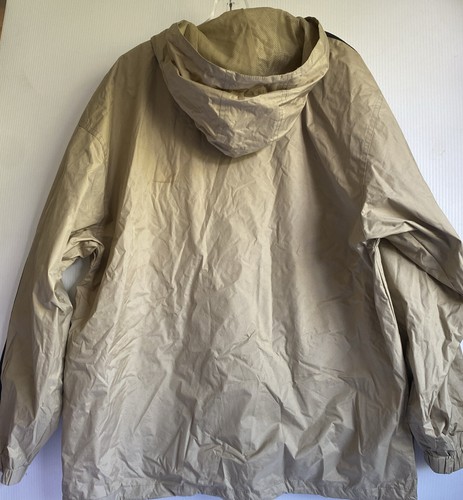 KENPO Windbreaker Jacket Men XL Hoodie Lined Zipper Water Resistant Tan Black - Picture 4 of 11