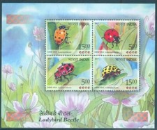 India 2017 Beetles Ladybird  Insects Fauna Animals Miniature Sheet MNH