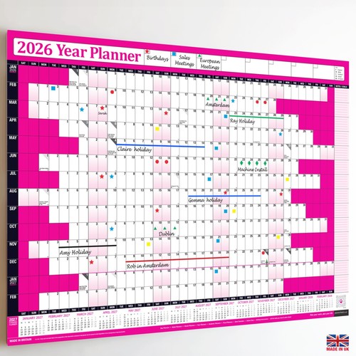 2026 Planificador de Pared Calendario Gráfico de Pared Calendario Vacaciones ✔LA GAMA MÁS AMPLIA EN EBAY - Imagen 21 de 144