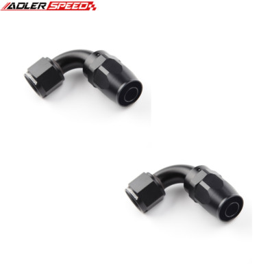 2PCS -10AN AN10 90 Degree Hose End Aluminum Fuel Oil Line Fitting Adapter Black