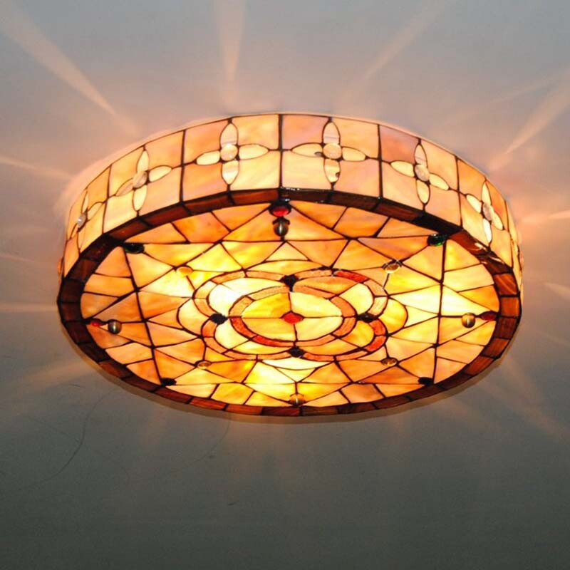 Baroque Style Tiffany Flush Mount Ceiling Light Shelly Lighting
