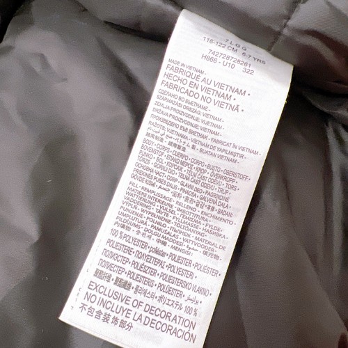 NIKE Just Do It Boy 7 Red Puffer Jacket Zip Up Hooded Coat Logo Stamp All Over - Picture 9 of 11