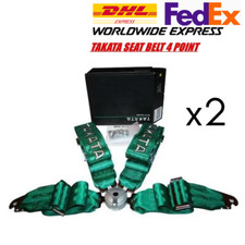 2x Takata 4 Point Snap-on 3 W Camlock Racing Seat Belt Harness Universal Green