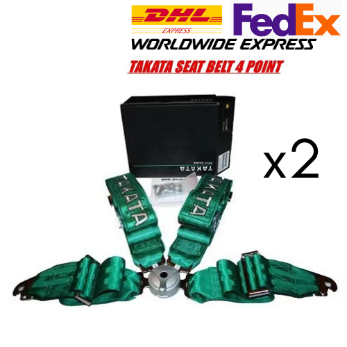 Universal 4-Point Racing Harness – 2 Nylon Camlock Seat Belts, Green, Charismatic Racing Concepts