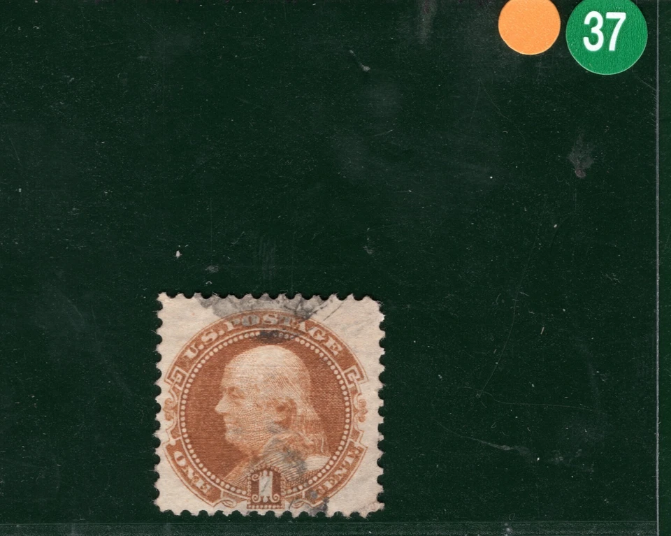 USA Classic Stamp Scott.112 1c Buff (1869) *CLEAR PROFILE* Used Cat $140 YOG37 - Image 3 of 4