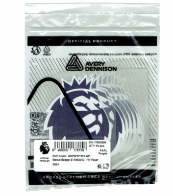 Premier League 25/26 Iron On Heat Purple Player Size Badge 25/26