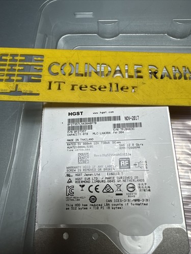 HGST  8TB 7.2K 12Gbps 256MB 3.5" SAS HDD HUS728T8TAL5201 0f27357 - Picture 1 of 11