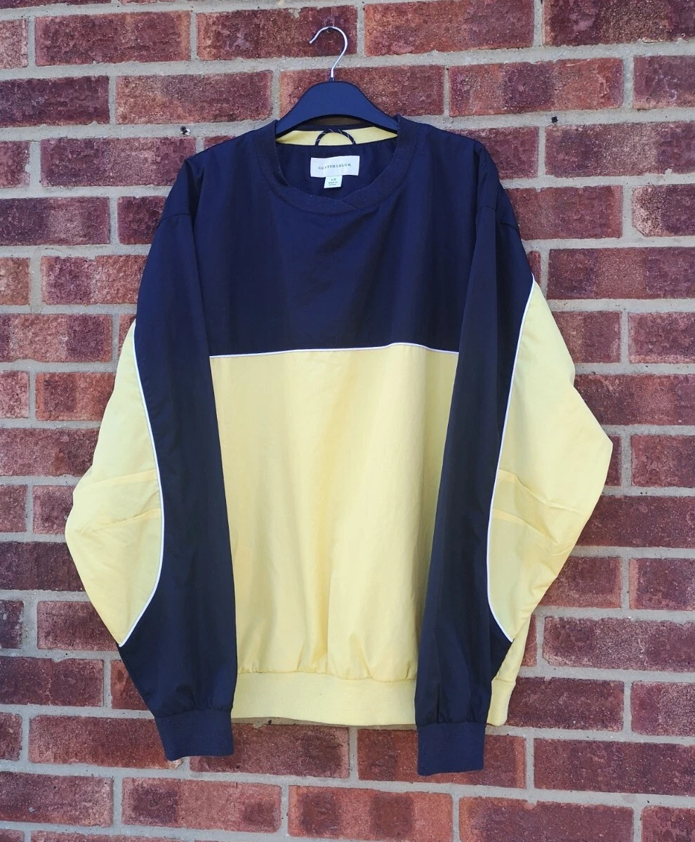 COACH Giacca vintage nero giallo colorblock allenatore giacca a vento cappotto pullover maglione L