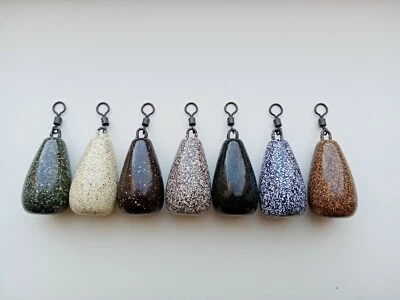 PB LEADS 10 x Dumpy Pear Karpfenangeln Blei Gewichte 1/1,5/2/2,5/3oz glatt großes Auge drehbar