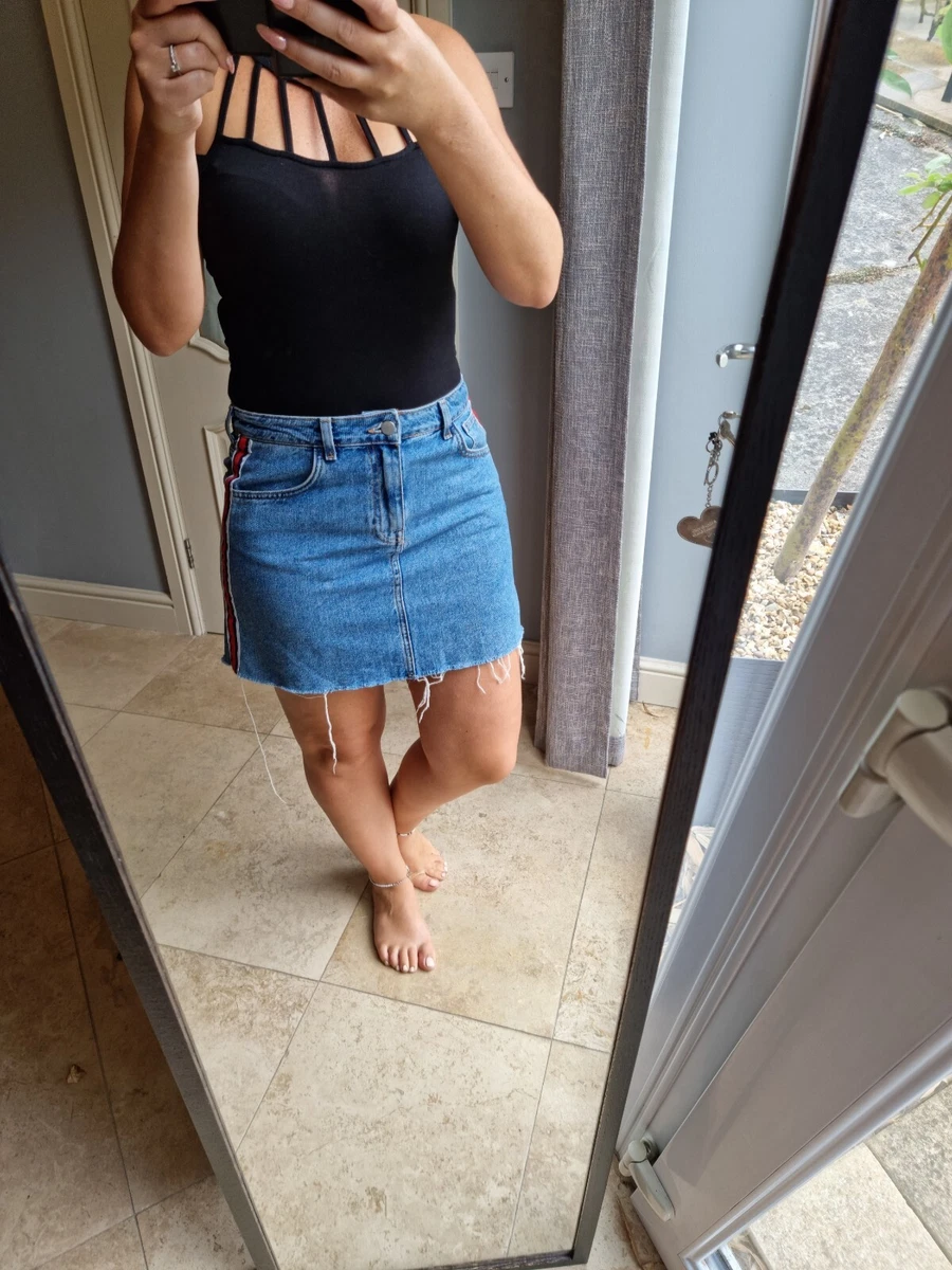 Side stripe hotsell denim shorts