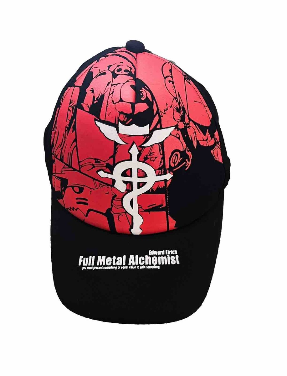 RARE Black Full Metal Alchemist Anime Flex Fit Hat Adult One