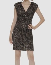 Calvin Klein Womens Black Sequined Mini Cocktail and Party Dress Size 12
