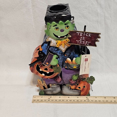 HOMCO Frankenstein Metal Trick or Treat Tea Light Holder Halloween Brand New - Picture 9 of 9