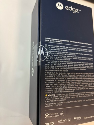 Brand New Sealed Motorola Edge+ Plus 5G UW 2022 512gb Boost Locked (XT2201-3) - Picture 3 of 9