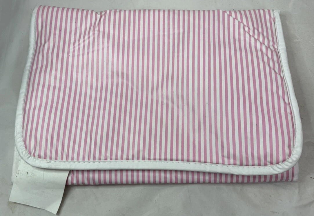 Vintage 1980s/1990s Changing Pad for Diaper Bag Pink Striped PVC Plastic Vinyl