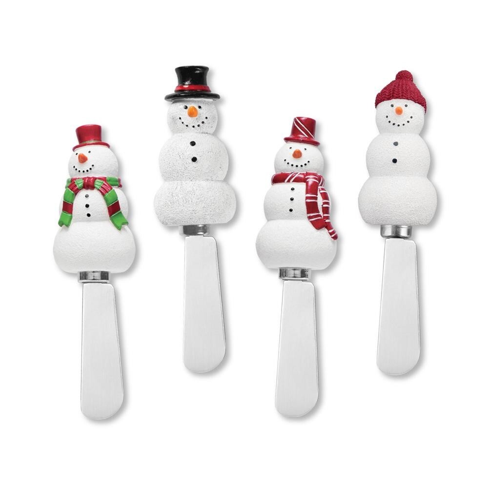 Holiday Snowmen Cheese Spreader Set of 4, Christmas, Holiday Dining, Tabletop