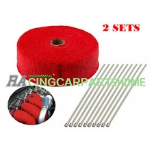 2 Roll 2 50ft Red Exhaust Thermal Wrap Manifold Header Isolation Heat Tape 2 Roll 2 50ft Red Exhaust Thermal Wrap Manifold Header Isolation Heat Tape