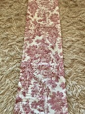 RED IVORY 100 COTTON FRENCH TOILE 69 x15 LINED CURTAIN VALANCE