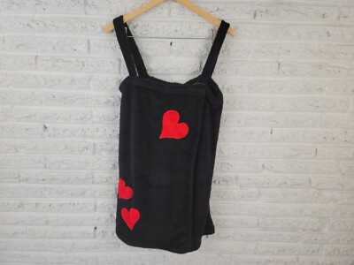 Just Love Womens Swim Coverup 2X Plus Mini Wrap Flannel Black Heart Sleeveless
