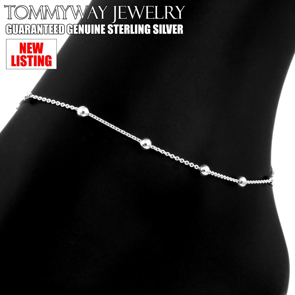 Nueva Pulsera Tobillera Plata De Ley 925 T103 Mujer Estrella | Envío Gratis