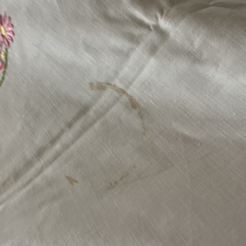 Handmade tablecloth table cloth hand embroidered cotton 45 x 49 Square Vtg Retro - Picture 3 of 12